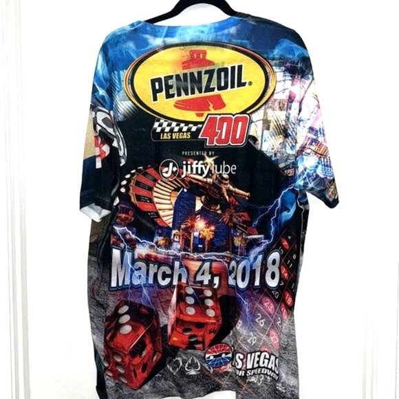 Las Vegas Motor Speedway Racing T-Shirt 2XL SMI Properties 100% Polyester - Picture 3 of 4
